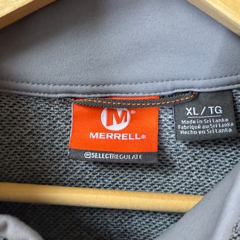 Merrell Mens Quarter Zip Sweater Long Sleeve Gray size XLarge - Picture 7 of 10
